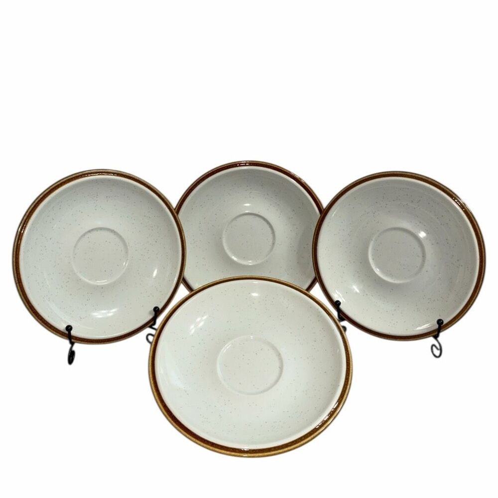 Vintage Mikasa Natural Beauty C9000 Bread Plates Set of 4 Speckled Stoneware Jap